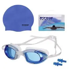 Swim Set  Cap+Single Pc Goggle In Zip Viva 10-Sr