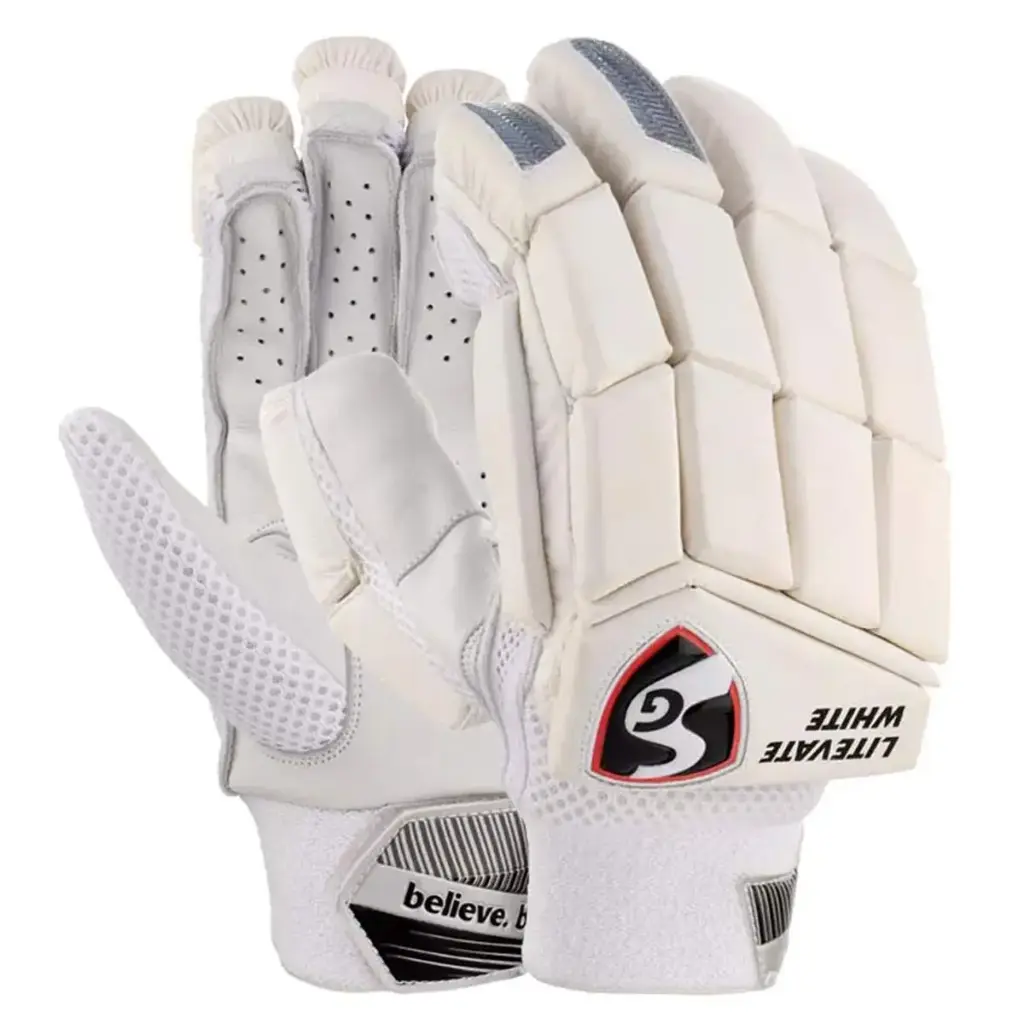 SG B/Gloves Litevate White