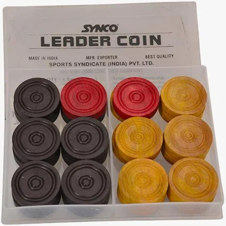 Synco Carrom Coin Premia in Ashwood Box 