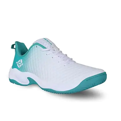 Nivia Power Smash Tennis Shoes Wht/Tur 09