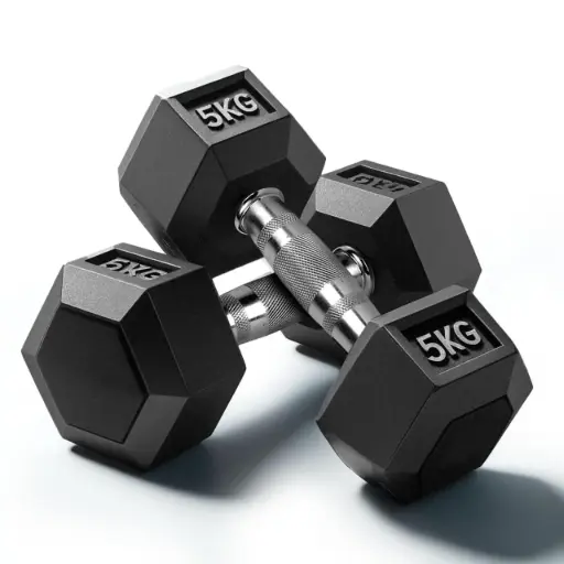 KT Hexa Rubber Dumbbell 5KG 